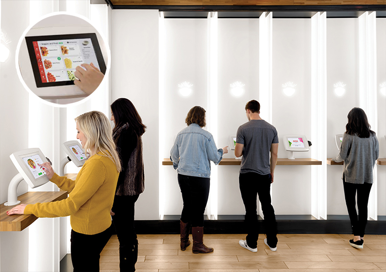 customers using kiosiks